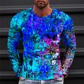 Abstract Designer Casual Men's 3D Print T shirt Tee Graphic Tee Outdoor Daily Vacation T shirt Yellow Red Blue Long Sleeve Crew Neck Shirt Spring Fall Clothing Apparel S M L XL 2XL 3XL 4XL