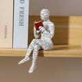 Reading Bookshelf Decor,Reading Woman Figurine,Resin Statue Thinker Style,Abstract Sculptures Figurines for Home Decor Modern Office Shelf Desktop