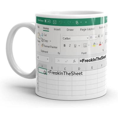 Excel Coffee Mug, Funny Gifts for Women Men Freak In The Sheets Mug Gifts for Boss CPA Friend Coworkers Accountant White Ceramic Office Mug 11.8 oz