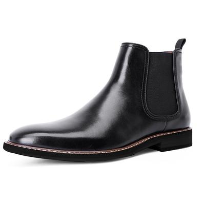 Men's Boots Dress Shoes Chelsea Boots Plus Size British Daily PU Height-increasing Shock Absorbing Wear Proof Booties / Ankle Boots Loafer Black Brown Summer Fall Winter