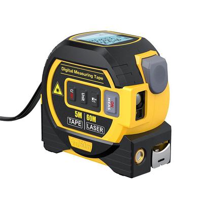 3 in 1 Laser Rangefinder 5m Tape Measure Ruler LCD Display with Backlight Distance Meter Building Measurement Device