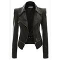 Women's Faux Leather Jacket Casual Regular Fit Outerwear Long Sleeve Winter Fall Black Wine Brown Streetwear Going out M L XL