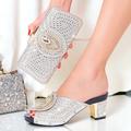 Women's Heels Wedding Shoes Sandals Dress Shoes Glitter Crystal Sequined Jeweled Sparkling Shoes Wedding Party Wedding Sandals Bridal Shoes Bridesmaid Shoes Rhinestone Crystal Platform Chunky Heel