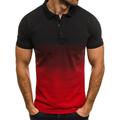 Men's Polo Shirt Golf Shirt Gradient Turndown Black / Red Black-White Black / Gray Army Green Blue Street Casual Short Sleeve Clothing Apparel Casual Soft Breathable