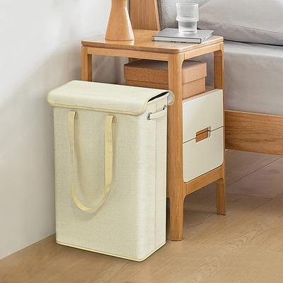 45L Thin Laundry Basket With Cover Narrow Hand Fine Hand Dirty Laundry Basket Bedroom Kindergarten Whole Basket Storage Bag