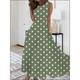 Women's Retro 1950s Vintage Dress Long Dress Maxi Dress Daily Holiday Print Polka Dot Crew Neck Sleeveless Regular Fit Summer Spring 2023 Blue Dark Green S M L XL