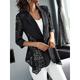 Women's Blazer Outdoor Lace Solid Color Warm Fashion Regular Fit Outerwear 3/4 Length Sleeve Summer Black M