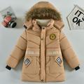 Kids Boys Down Coat Outerwear Solid Color Long Sleeve Coat Outdoor Cool Adorable Daily Black Blue Brown Winter 3-7 Years