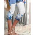 Women's Capri shorts Polyester Butterfly Blue Casual Calf-Length Casual Daily