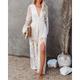 Women's White Dress Lace Dress Casual Dress Long Dress Maxi Dress Lace Patchwork Street Holiday Vacation Bohemia Streetwear V Neck Long Sleeve Regular Fit Black White Wine Color S M L XL 2XL Size