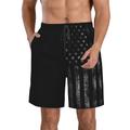 Men's Board Shorts Swim Shorts Swim Trunks Drawstring with Mesh lining Elastic Waist Graphic Prints National Flag Quick Dry Short Casual Daily Holiday Hawaiian Boho Black / Red Black Micro-elastic