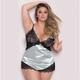 Women's Curve Plus Size Bodysuits Lace Solid Color Sexy Strap Fall Winter Silver Black Wine Big Size L XL XXL 3XL 4XL