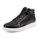 Men's Sneakers Skate Shoes High Top Sneakers Walking Sporty Casual Outdoor Daily PU Wear Proof Lace-up Silver Black Gold Spring Fall