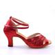 Women's Latin Dance Shoes Dance Shoes Performance Stage Indoor Sparkling Shoes Heel Glitter Splicing Buckle Red Blue