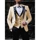 Light Yellow Light Blue White Men's Wedding Party Suits Solid Colored 2 Piece Tailored Fit Single Breasted One-button 2024