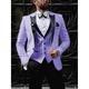 Light Yellow Light Blue White Men's Wedding Party Suits Solid Colored 2 Piece Tailored Fit Single Breasted One-button 2024