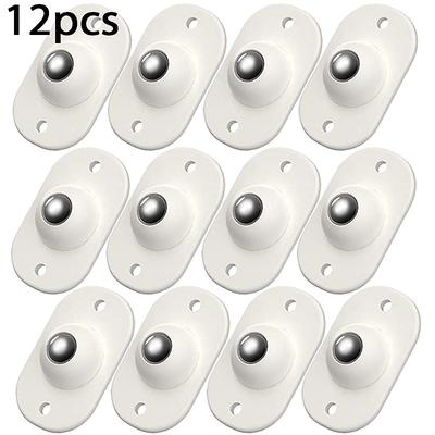 4/12pcs Self-Adhesive Caster Wheels Mini Swivel Wheels Stainless Steel Paste Universal Wheel 360 Degree Rotation Sticky Pulley For Bins Bottom Storage Box Furniture Trash Can