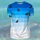 Graphic Shark Gradient Stripes Vacation Designer Casual Men's 3D Print T shirt Tee Sports Outdoor Holiday Going out T shirt Yellow Blue Sky Blue Short Sleeve Crew Neck Shirt Spring Summer Clothing