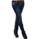 Women's LowRiseJeans Full Length Denim Side Pockets Micro-elastic Fashion Casual Weekend Light Sky Blue Deep Blue S M