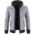 Men's Cardigan Sweater Fleece Sweater Ribbed Knit Tunic Knitted Color Block Hooded Warm Ups Modern Contemporary Daily Wear Going out Clothing Apparel Winter Fall Burgundy Light Grey M L XL