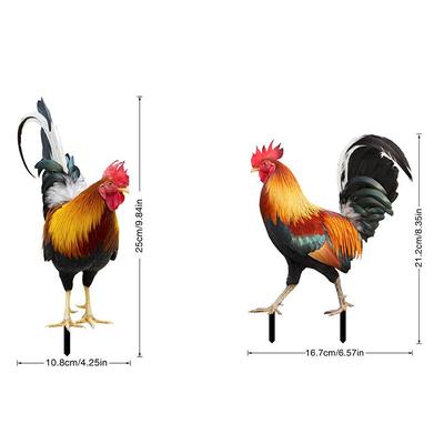 Acrylic 3d Simulation Rooster Courtyard Ground Plug Yard Art Garden Outdoor Decor