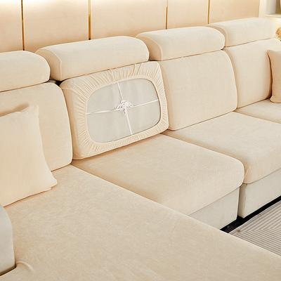 Stretch Chenille Sofa Seat Cushion Cover Slipcover Elastic Couch Sectional Armchair Loveseat 4 or 3 Seater L Shape Solid Soft Durable Washable
