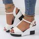 Women's Sandals Wedge Sandals Wedge Heels Height Increasing Shoes Outdoor Daily Solid Color Color Block Summer Buckle Wedge Heel Peep Toe Open Toe Fashion Casual Running Walking Faux Leather PU Buckle
