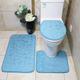 3pcs Bathroom Rugs Set, Ultra Soft Non-Slip Bath Rug And Absorbent Bath Mat Carpets, Includes U-Shaped Contour Rug, Bath Mat, Toilet Lid Cover, Perfect For Bathroom/Shower, Bathroom Accessories, Bathroom Supplies