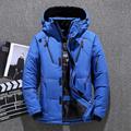 Men's Down Jacket Detachable Hood Duck Down Work Daily Wear Long Casual Daily Casual Windproof Winter Pure Color Black Blue Orange Green Puffer Jacket