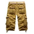 Men's Cargo Shorts Capri shorts Capri Pants Hiking Shorts Zipper Multi Pocket Plain Calf-Length Casual Daily 100% Cotton Sports Streetwear Dark Khaki ArmyGreen Inelastic