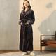Women's Plus Size Plush Robes Gown Fluffy Fuzzy Warm Pajamas Bathrobes Home Party Daily Spa Modern Style Pure Color Fleece Simple Casual Soft Fall Winter V Wire Long Sleeve Lace Up Belt Included