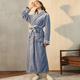 Women's Plus Size Plush Robes Gown Fluffy Fuzzy Warm Pajamas Bathrobes Home Party Daily Spa Modern Style Pure Color Fleece Simple Casual Soft Fall Winter V Wire Long Sleeve Lace Up Belt Included