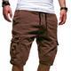 Men's Cargo Shorts Multi Pocket Map Outdoor Sports Knee Length Holiday Going out Weekend 100% Cotton Shorts Slim Lake blue Navy Inelastic