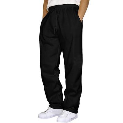 Men's Sweatpants Joggers Straight Leg Sweatpants Pocket Drawstring Elastic Waist Plain Comfort Breathable Outdoor Daily Going out Fashion Casual Black Dark Blue