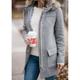 Women's Winter Coat Fleece Jacket Casual Jacket Comfortable Street Casual Daily Casual Daily Zipper Pocket Zipper Hoodie Casual Street Style Plain Regular Fit Outerwear Long Sleeve Fall Winter Gray S