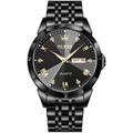 OLEVS 9931 Quartz Dual Calendar Luxury Diamond Dial Men Wristwatches Business Stainless Steel Strap Waterproof Watch