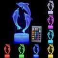 3D Dolphin Night Light 16 Colors Porpoise Bedside Lamp with Remote Control Birthday Gift for Child Baby Girl
