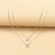 1PC Chain Necklace Layered Necklace For Women's Crystal Clear Wedding Party Evening Daily Crystal Alloy Heart