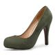 Women's Heels Pumps High Heels Solid Colored Pumps Round Toe Suede Loafer Black Red Dark Green