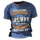 Skull T-Shirt Mens 3D Shirt For Birthday Blue Summer Cotton Graphic Letter Vintage Fashion Designer Men'S 3D Print Tee Grumpy Old Man Outdoor Daily Sports Navy Royal