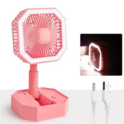 WAZA Foldable USB Mini Fan – Adjustable Height and Angle, LED Light, Personal Rechargeable Fan for Travel and Office