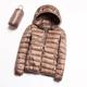 Women's Parka Quilted Coat Cropped Puffer Jacket Lightweight Winter Coat Thermal Warm Windproof Zipper Hooded Coat with Pocket Packable Casual Jacket Long Sleeve Fall Outerwear Navy Black Pink Khaki