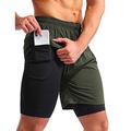 Men's Athletic Shorts Compression Shorts Running Shorts Gym Shorts Going out Weekend Breathable Quick Dry Pocket Elastic Waist 2 in 1 Plain Short Gymnatics Activewear Black Yellow