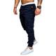 Men's Cargo Pants Cargo Trousers Trousers Drawstring Elastic Waist Solid Color Full Length Casual Daily Cotton 100% Cotton Streetwear Basic Black White