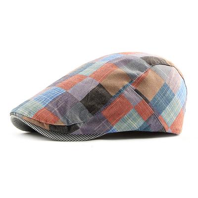 Men's Flat Cap Pink Red Cotton Adjustable Buckle Print Simple 1920s Fashion Casual Street Dailywear Weekend Plaid Portable Comfort Fashion