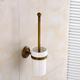 Toilet Brush with Holder,Antique Brass Wall Mounted Rubber Painted Toilet Bowl Brush and Holder for Bathroom