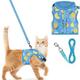 3pc Set Soft Cat Harness And Leash Collar Set Pet Harness For KittiesPuppies Small Pets Walking