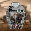Men's Full Zip Hoodie Jacket Army Green Blue Brown Light Blue Hooded Camouflage Graphic Prints Eagle Print Zipper Sports Outdoor Daily Sports 3D Print Streetwear Designer Casual Spring Fall