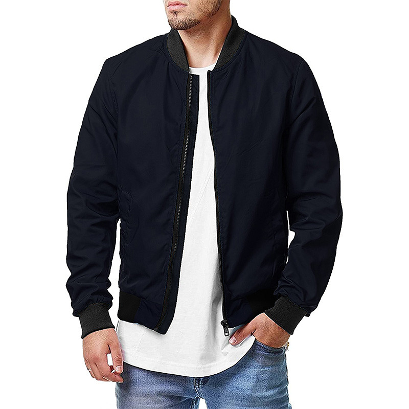 Men's Bomber Jacket Transition Jacket Causal Windproof Quick Dry Spring Fall Pure Color Casual Daily Black Navy Blue Blue Camel Army Green Jacket