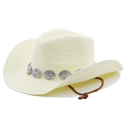 Women's Cowboy Hats Metal Carving Band Western Hats